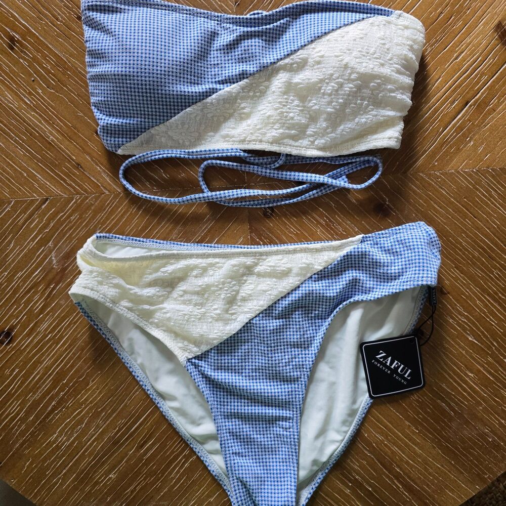 cotton and lace 2 piece bikini 0623